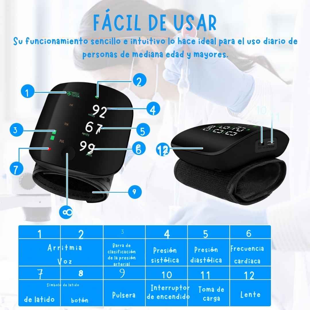 Monitor de Presión Arterial de Muñeca